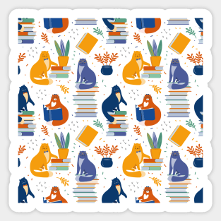 Books and Cats Sticker